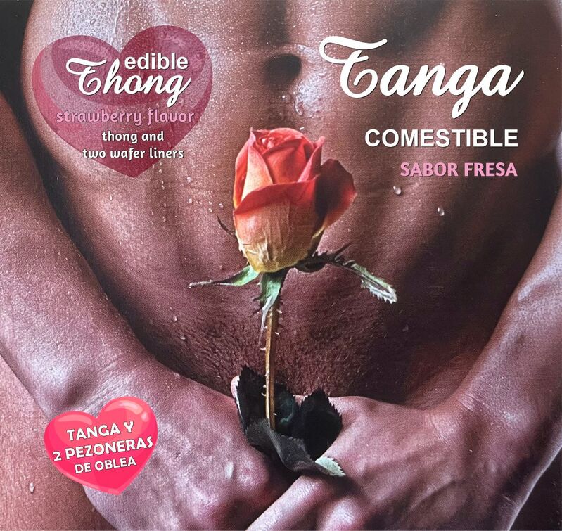 HOTFLOWERS - MEN''S THONG+ 2 STRAWBERRY WAFER NIPPLE /es/pt/en/fr/it/ - Amore24
