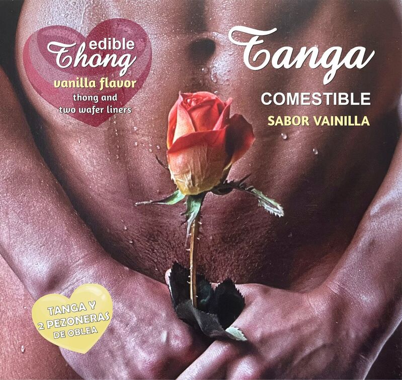 HOTFLOWERS - MEN''S THONG + 2 VANILLA WAFER NIPPLE /es/pt/en/fr/it/ - Amore24