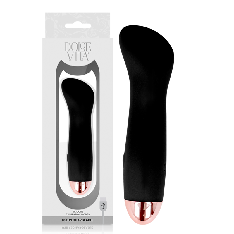 DOLCE VITA - RECHARGEABLE VIBRATOR ONE BLACK 7 SPEED - Amore24