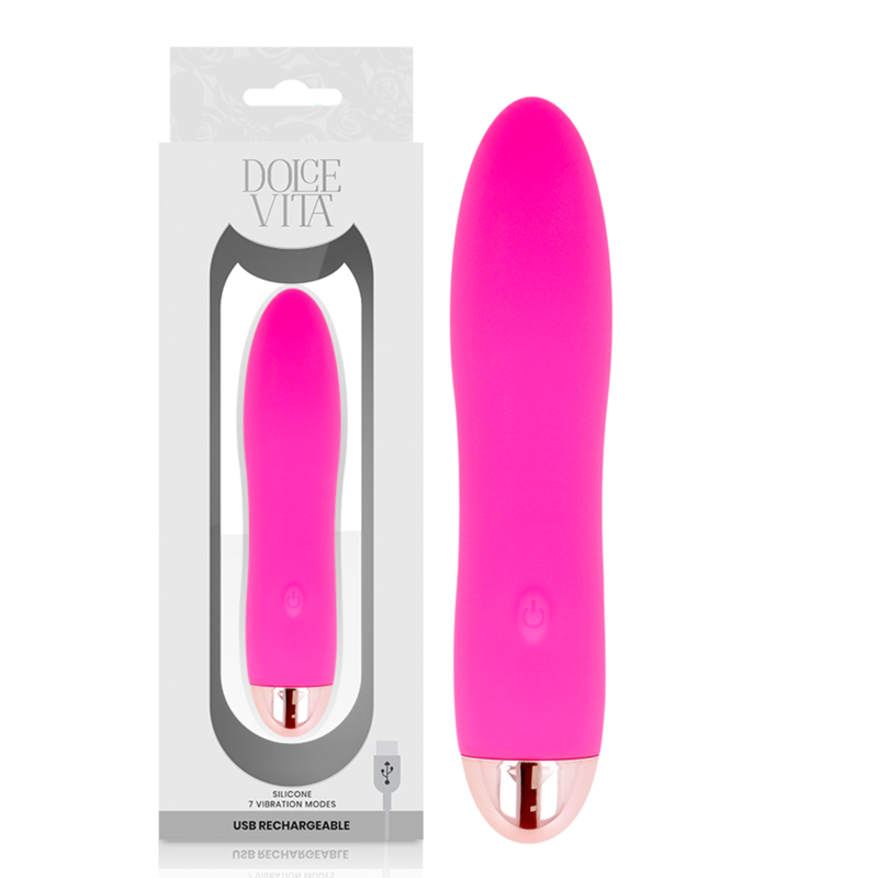 DOLCE VITA - RECHARGEABLE VIBRATOR FOUR PINK 7 SPEEDS - Amore24