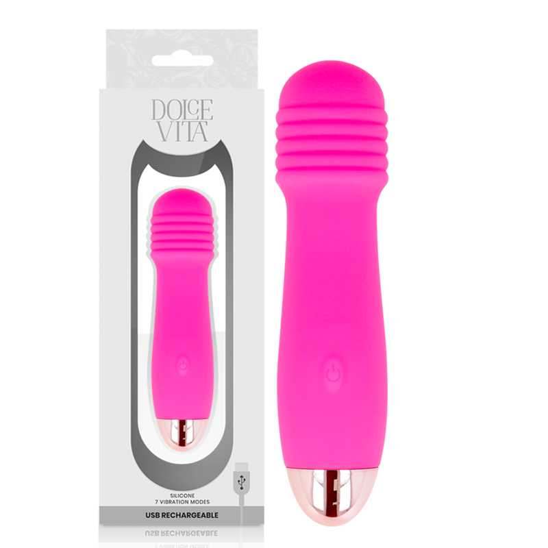 DOLCE VITA - RECHARGEABLE VIBRATOR THREE PINK 7 SPEEDS - Amore24