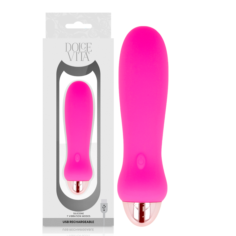DOLCE VITA - RECHARGEABLE VIBRATOR FIVE PINK 7 SPEEDS - Amore24
