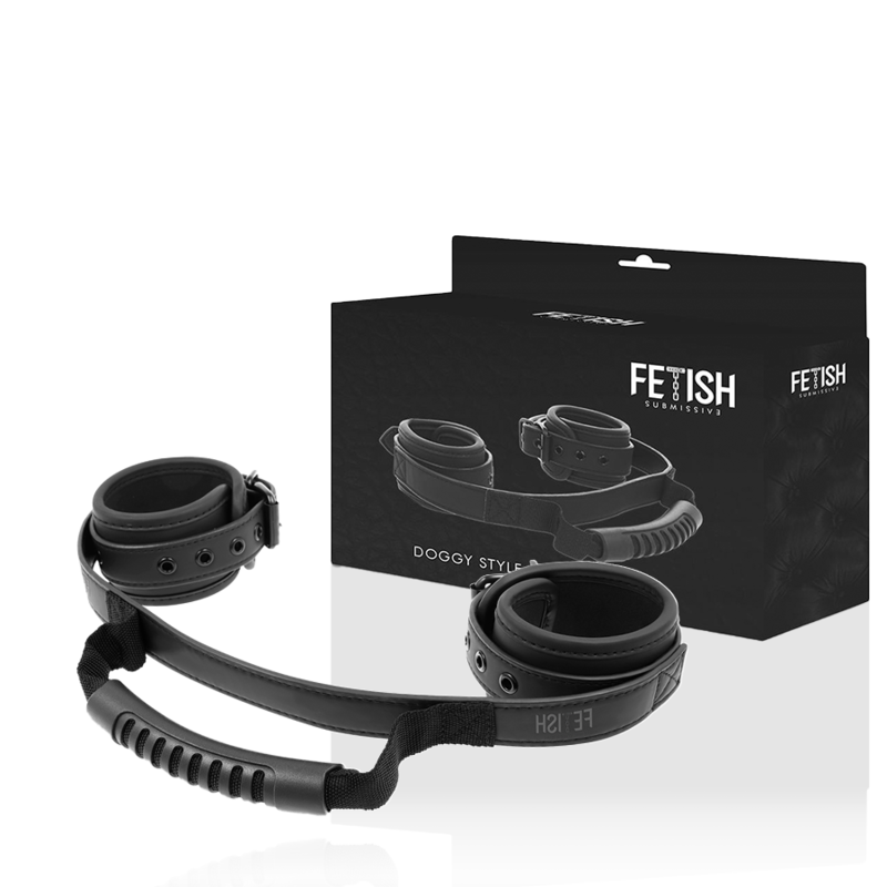 FETISH SUBMISSIVE - NOPRENE LINING HANDCUFFS WITH HANDLE - Amore24