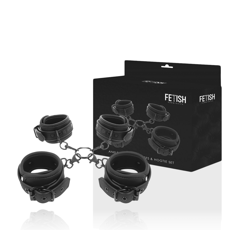FETISH SUBMISSIVE - SET OF HAND AND ANKLE HANDCUFFS WITH NOPRENE LINING - Amore24