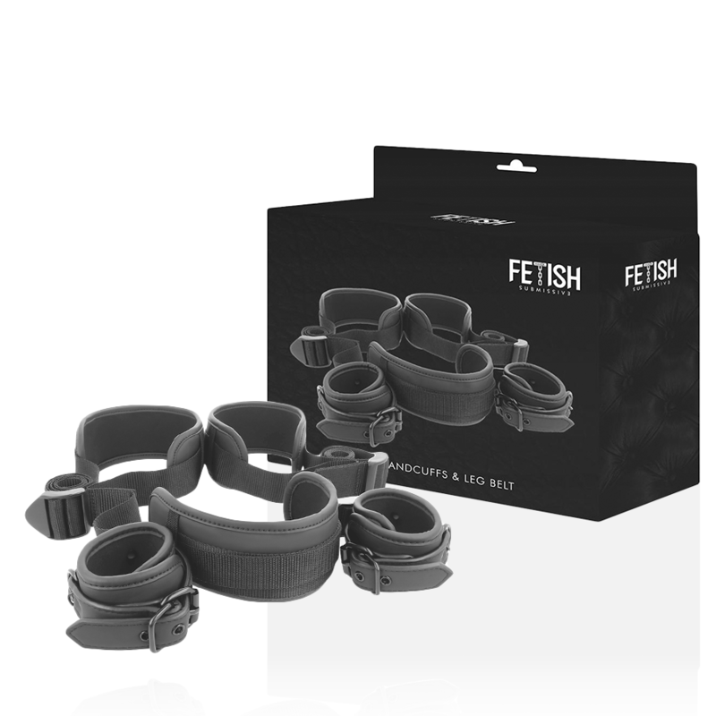 FETISH SUBMISSIVE - OPEN LEGS POSITION WITH NOPRENE LINING HANDCUFFS - Amore24