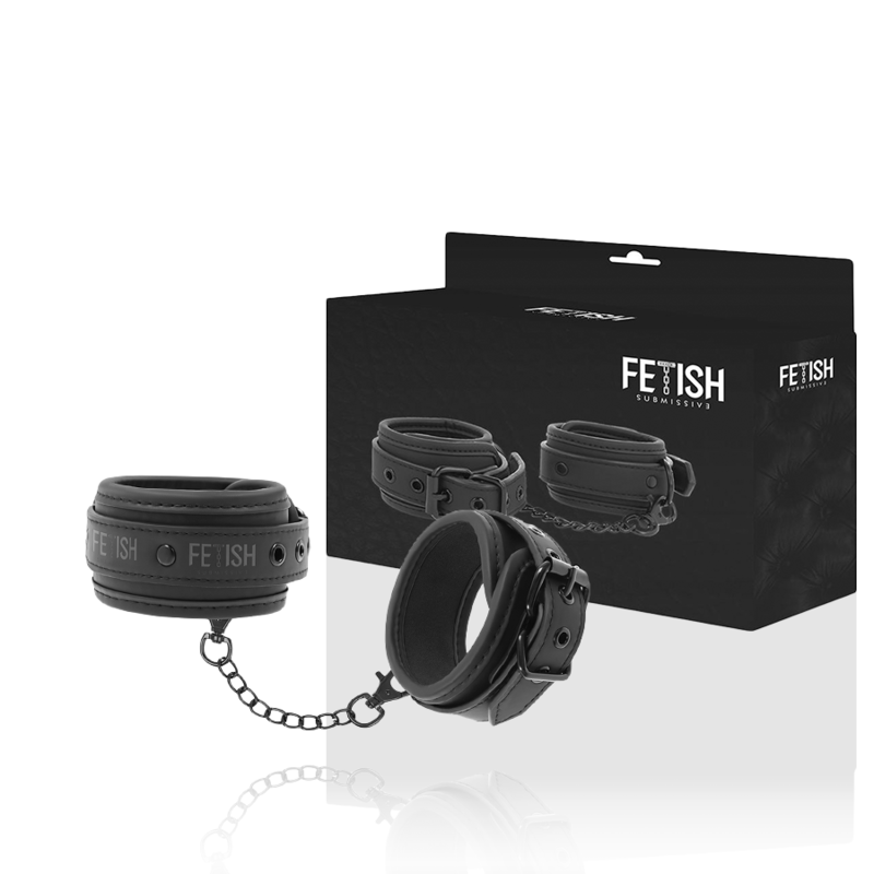 FETISH SUBMISSIVE - VEGAN LEATHER ANKLE CUFFS WITH NOPRENE LINING - Amore24