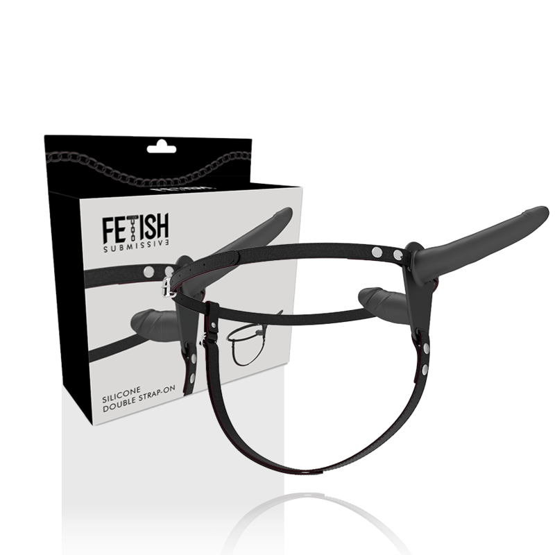 FETISH SUBMISSIVE HARNESS - BLACK DOUBLE PENETRATION - Amore24