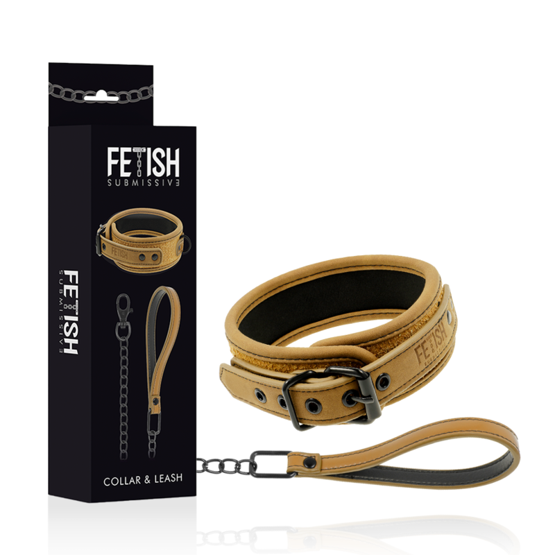 FETISH SUBMISSIVE ORIGEN - NEOPRENE LINED NECKLACE WITH CHAIN - Amore24