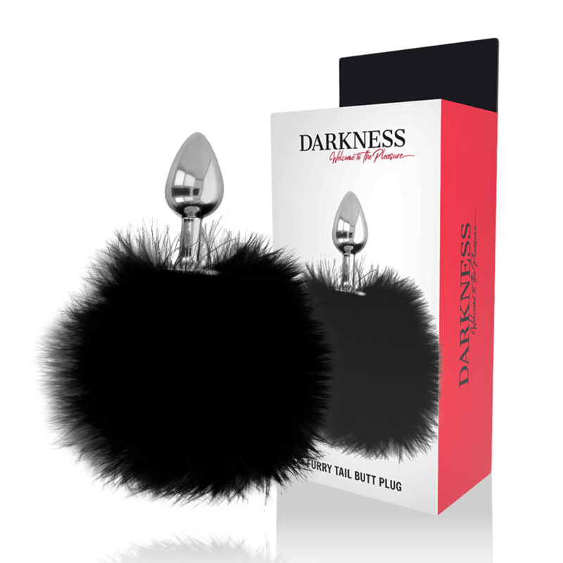 DARKNESS - EXTRA ANAL BUTTPLUG WITH TAIL BLACK 7 CM - Amore24