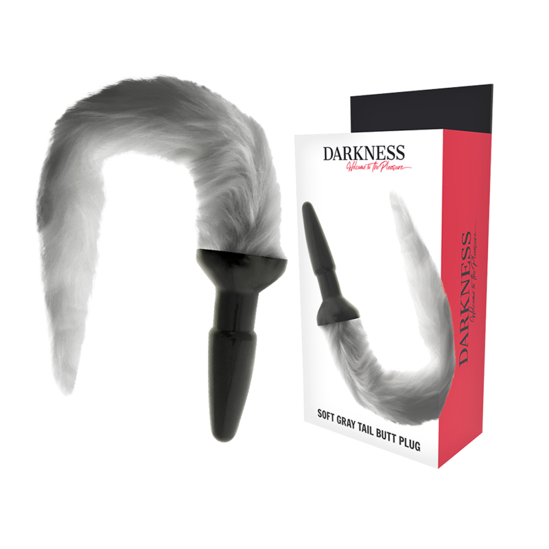 DARKNESS - SILICONE ANAL PLUG WITH GRAY TAIL - Amore24