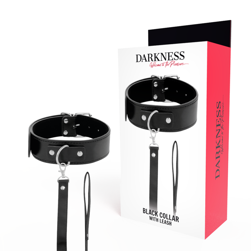DARKNESS - POSTURE NECKLACE WITH LEATHER CHAIN - Amore24