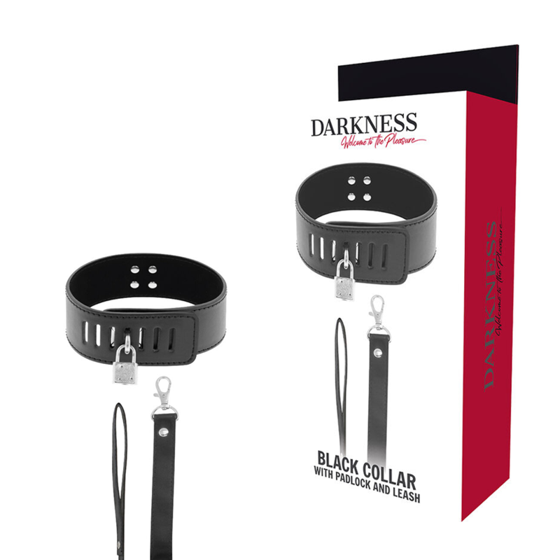 DARKNESS - BDSM COLLAR WITH BLACK LOCK - Amore24
