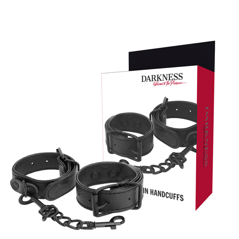 DARKNESS - WIDE THIN TEXTURED HANDCUFFS - Amore24