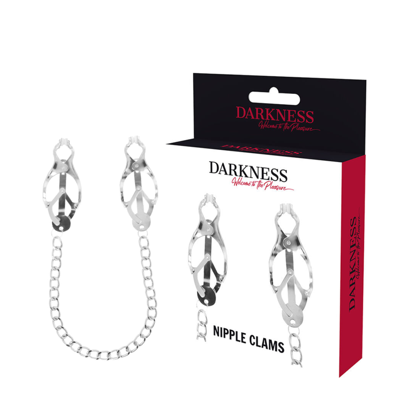 DARKNESS - METAL NIPPLE CLAMP WITH CHAIN - Amore24