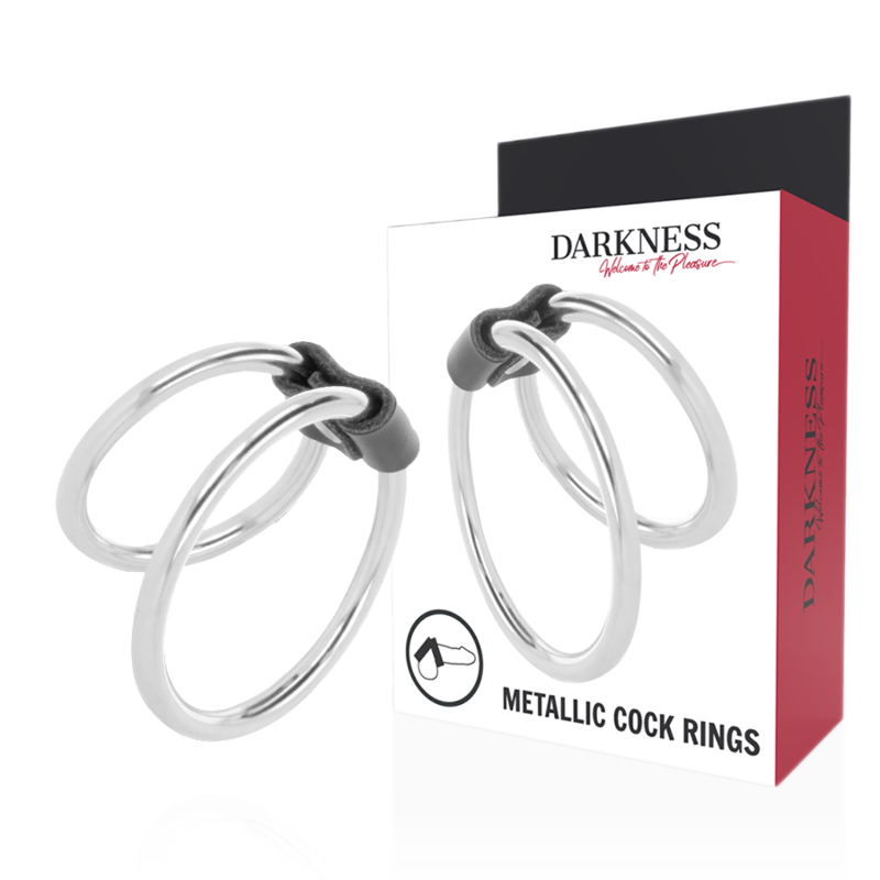 DARKNESS - DOUBLE METAL PENIS RING - Amore24
