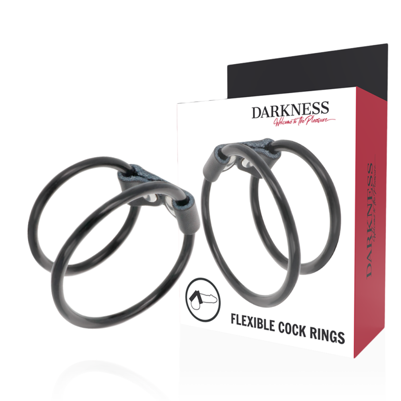 DARKNESS - DOUBLE FLEXIBLE PENIS RING - Amore24