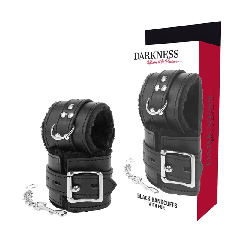 DARKNESS - BLACK LINED BDSM HANDCUFFS - Amore24
