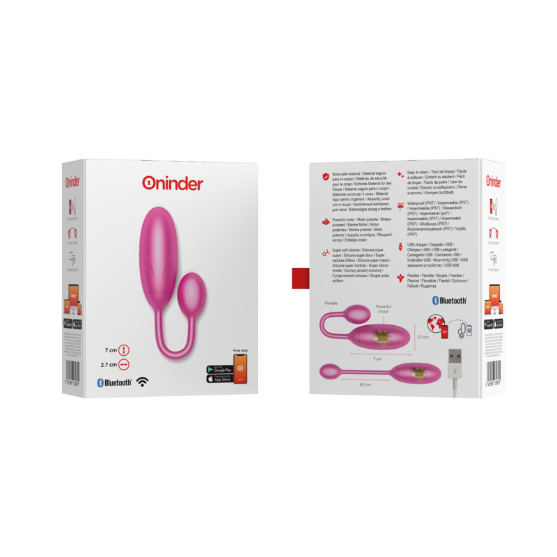 ONINDER - DENVER VIBRATING EGG BLACK 7 X 2.7 CM FREE APP - Amore24