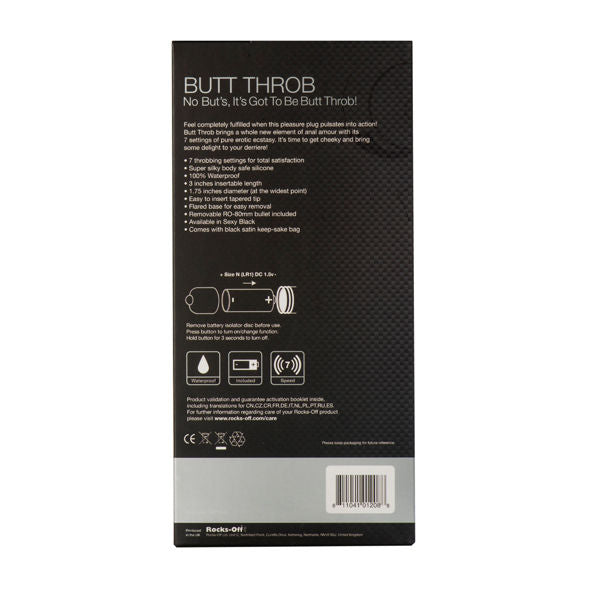 ROCKS-OFF - BUTT THROB P-POINT STIMULATOR 7 SPEEDS BLACK - Amore24