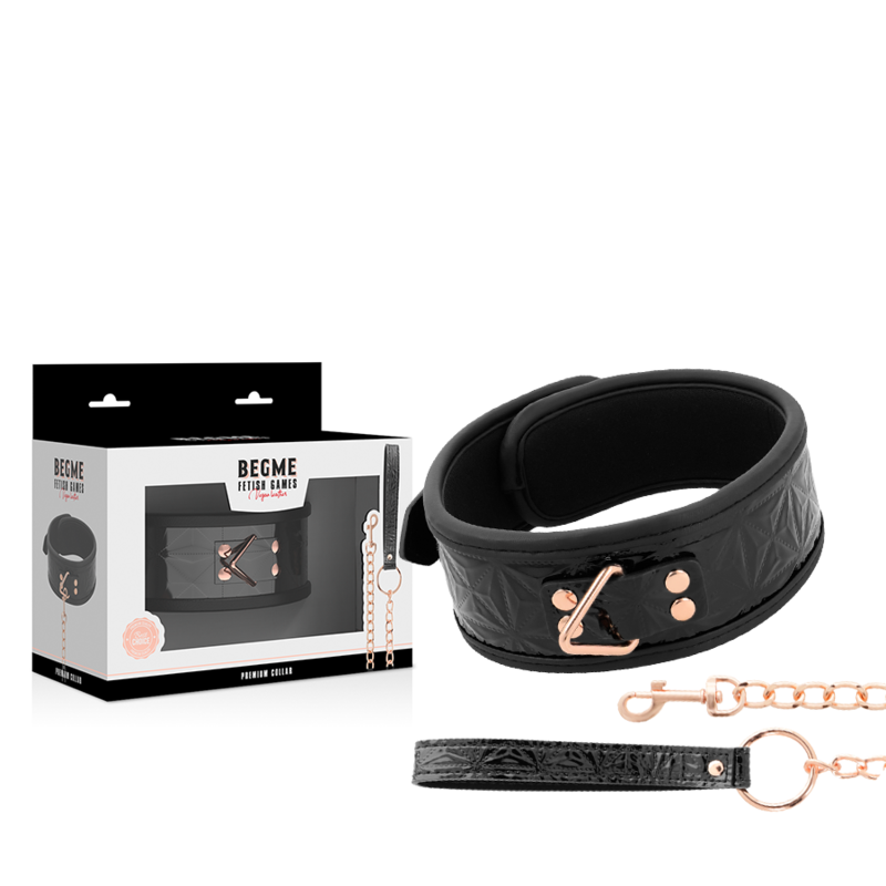 BEGME - BLACK EDITION PREMIUM VEGAN LEATHER COLLAR WITH NEOPRENE LINING - Amore24