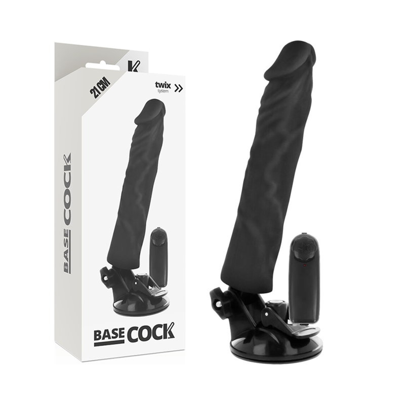 BASECOCK - REALISTIC VIBRATOR REMOTE CONTROL BLACK 21 CM - O - 4 CM - Amore24