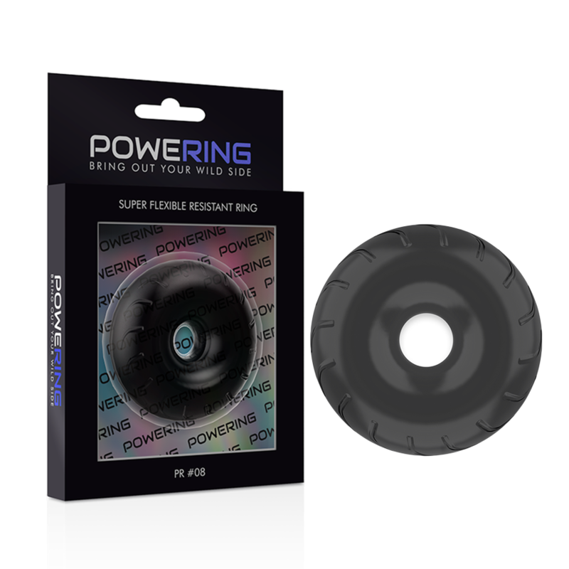 POWERING - SUPER FLEXIBLE AND RESISTANT PENIS RING 5CM PR08 BLACK - Amore24