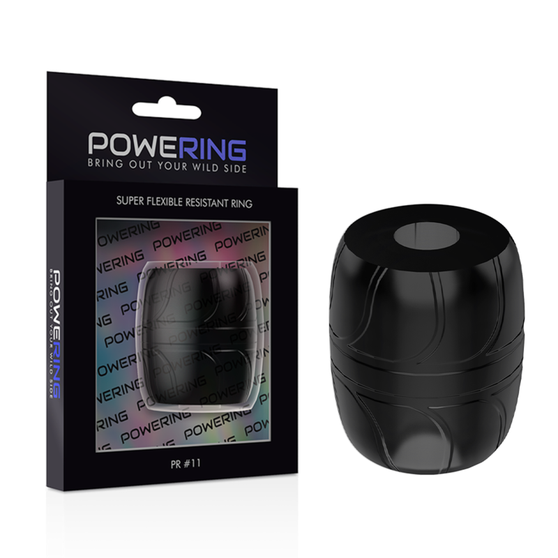 POWERING - SUPER FLEXIBLE AND RESISTANT PENIS RING 5 CM PR11 BLACK - Amore24
