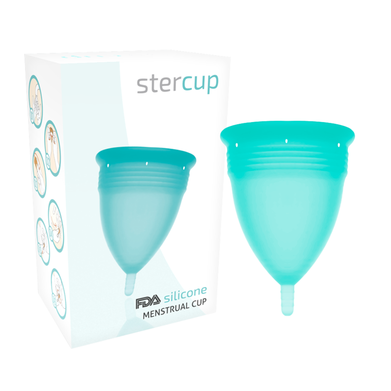 STERCUP - FDA SILICONE MENSTRUAL CUP AQUAMARINE - SIZE L - Amore24