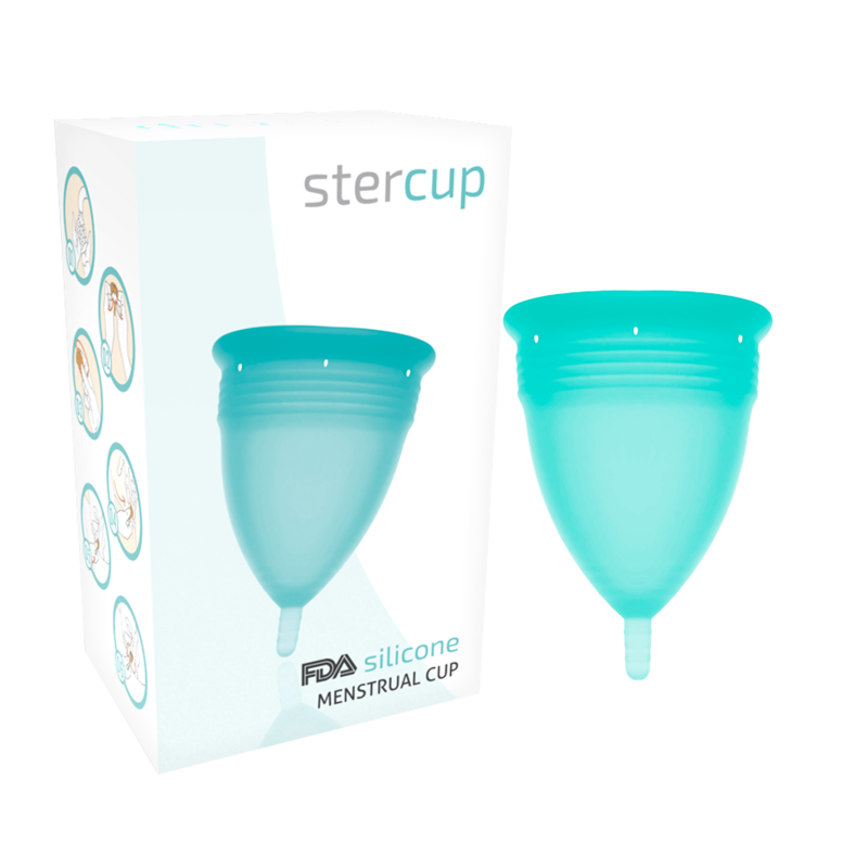 STERCUP - FDA SILICONE MENSTRUAL CUP AQUAMARINE - SIZE S - Amore24