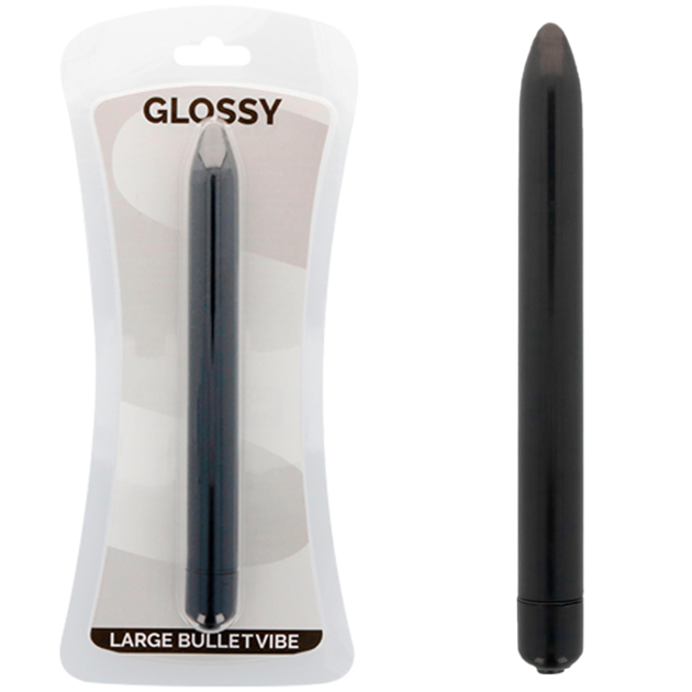 GLOSSY - SLIM VIBRATOR BLACK - Amore24