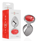 INTENSE - ALUMINUM METAL ANAL PLUG WITH RED CRYSTAL SIZE S - Amore24