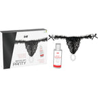 INTT RELEASES - BRAZILIAN BLACK PANTY WITH PEARLS AND LUBRICANT GEL 50 ML - Amore24