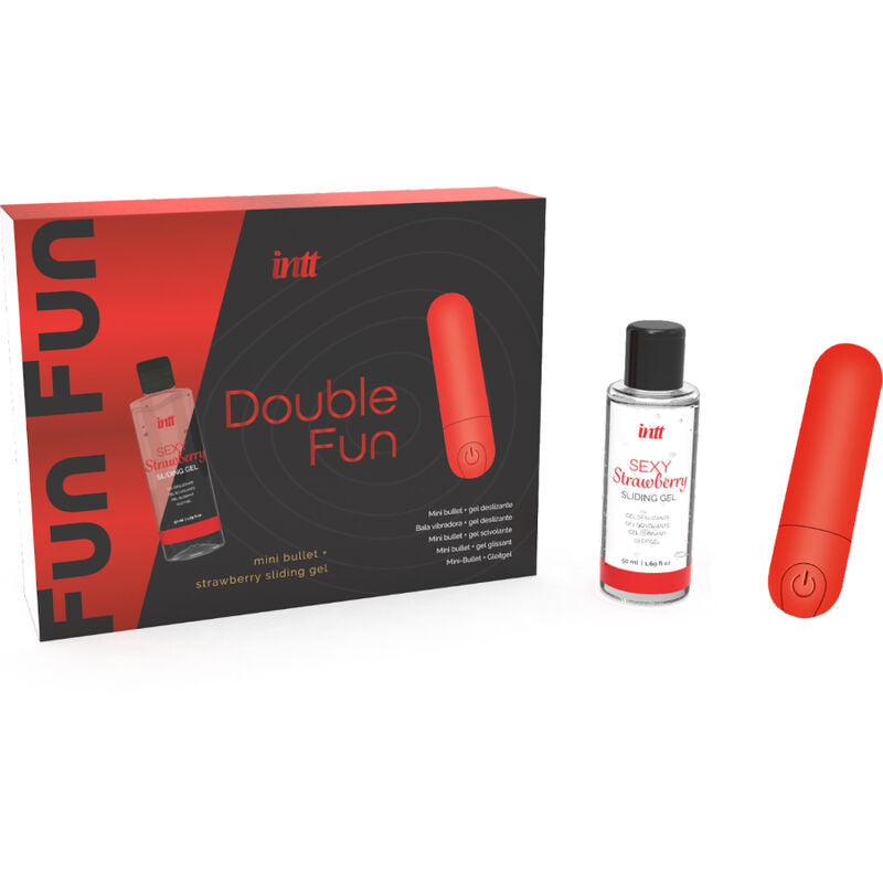 INTT RELEASES - DOUBLE FUN KIT WITH VIBRATING BULLET AND STRAWBERRY MASSAGE GEL - Amore24