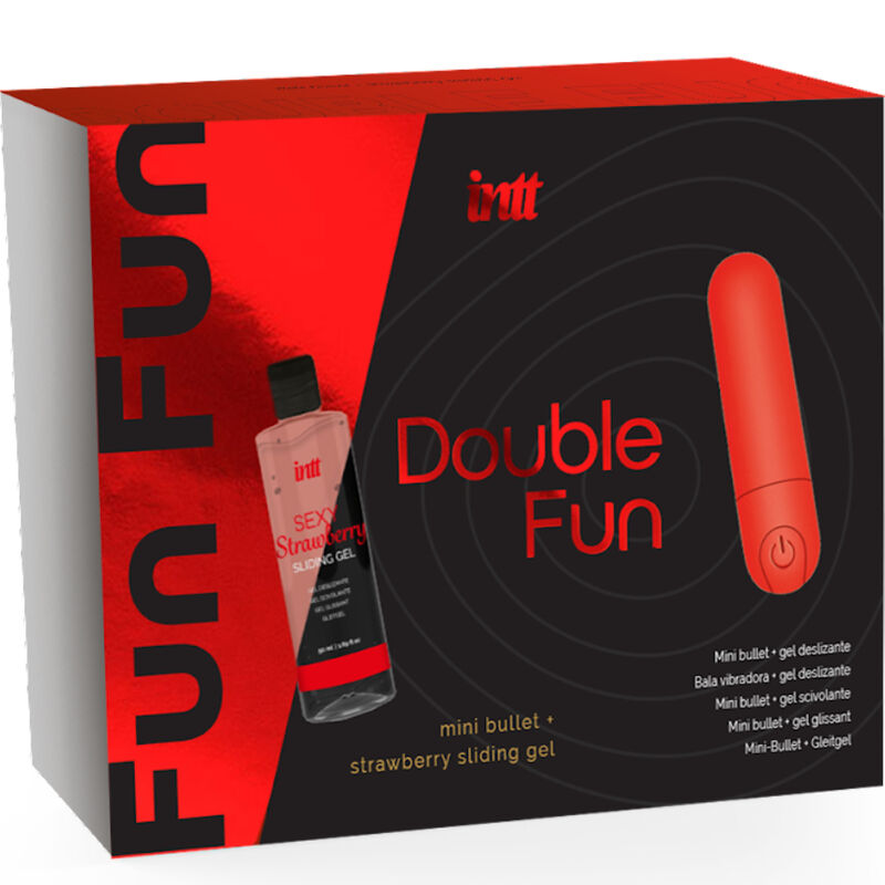 INTT RELEASES - DOUBLE FUN KIT WITH VIBRATING BULLET AND STRAWBERRY MASSAGE GEL - Amore24