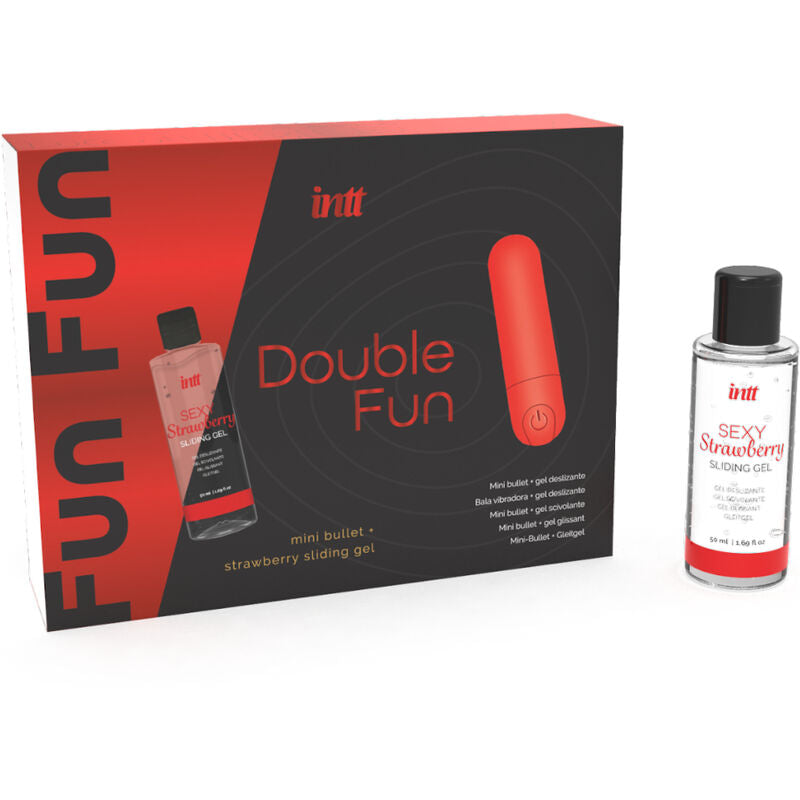 INTT RELEASES - DOUBLE FUN KIT WITH VIBRATING BULLET AND STRAWBERRY MASSAGE GEL - Amore24