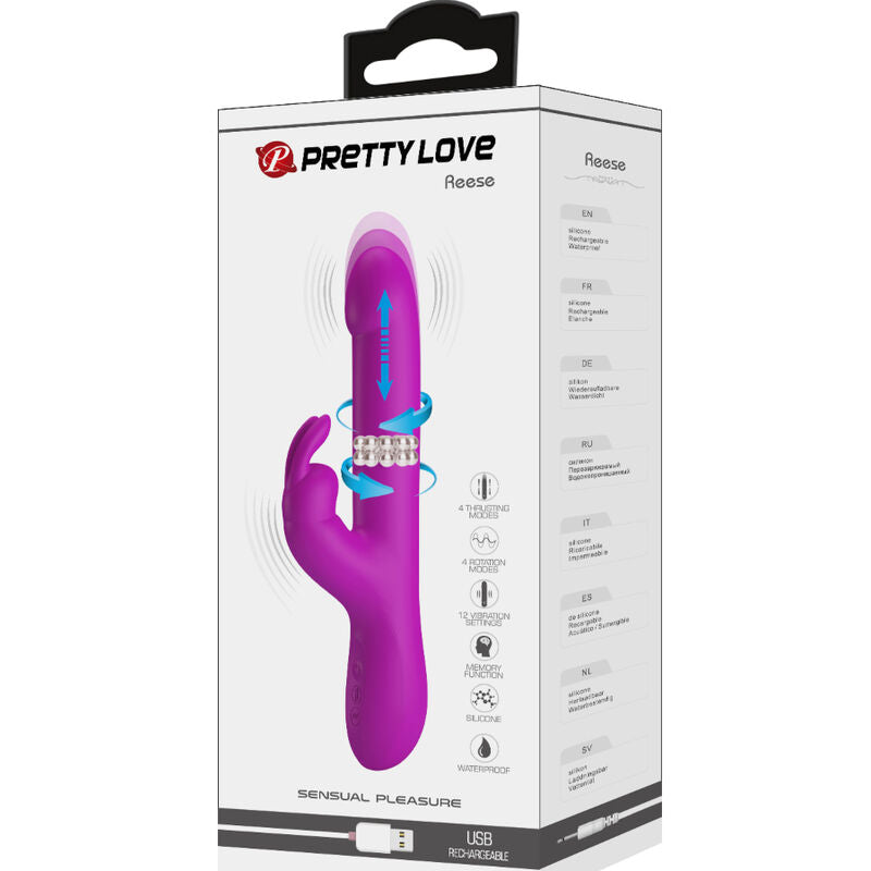 PRETTY LOVE - REESE VIBRATOR WITH PURPLE ROTATION - Amore24