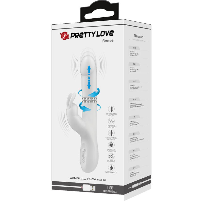 PRETTY LOVE - REESE VIBRATOR WITH SILVER ROTATION - Amore24