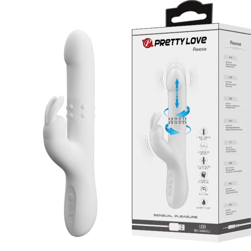 PRETTY LOVE - REESE VIBRATOR WITH SILVER ROTATION - Amore24