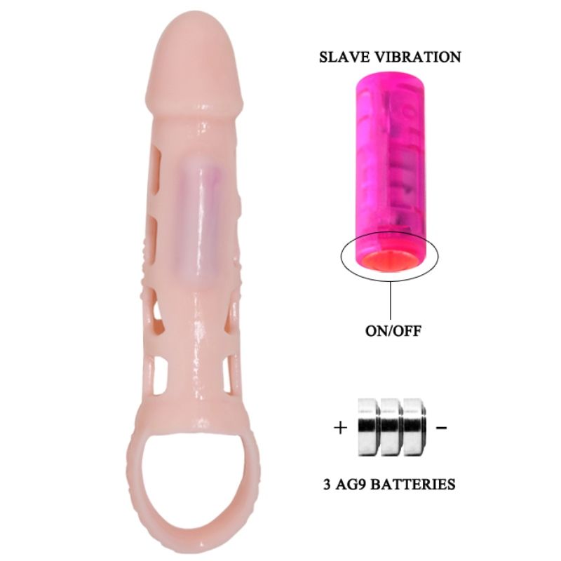 PRETTY LOVE - HARRISON PENIS EXTENDER COVER WITH VIBRATION AND STRAP 13.5 CM - Amore24
