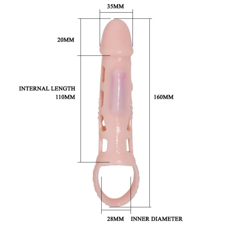 PRETTY LOVE - HARRISON PENIS EXTENDER COVER WITH VIBRATION AND STRAP 13.5 CM - Amore24