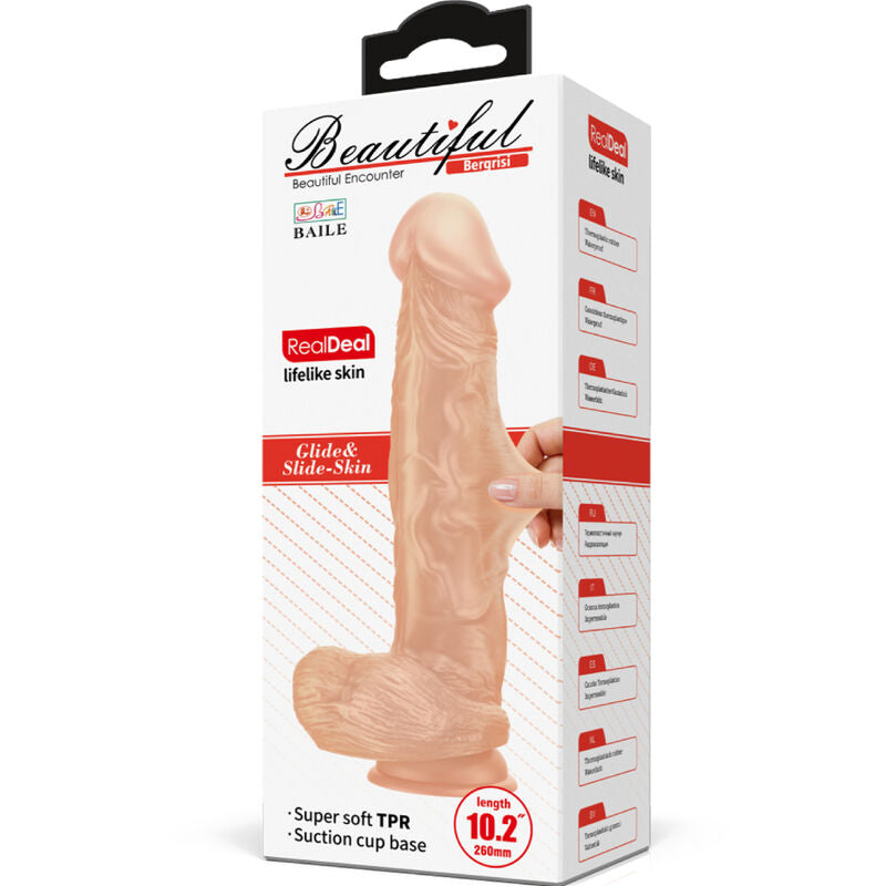 BAILE - BEAUTIFUL ENCOUNTER BERGRISI FLEXIBLE REALISTIC DILDO 26 CM NATURAL - Amore24