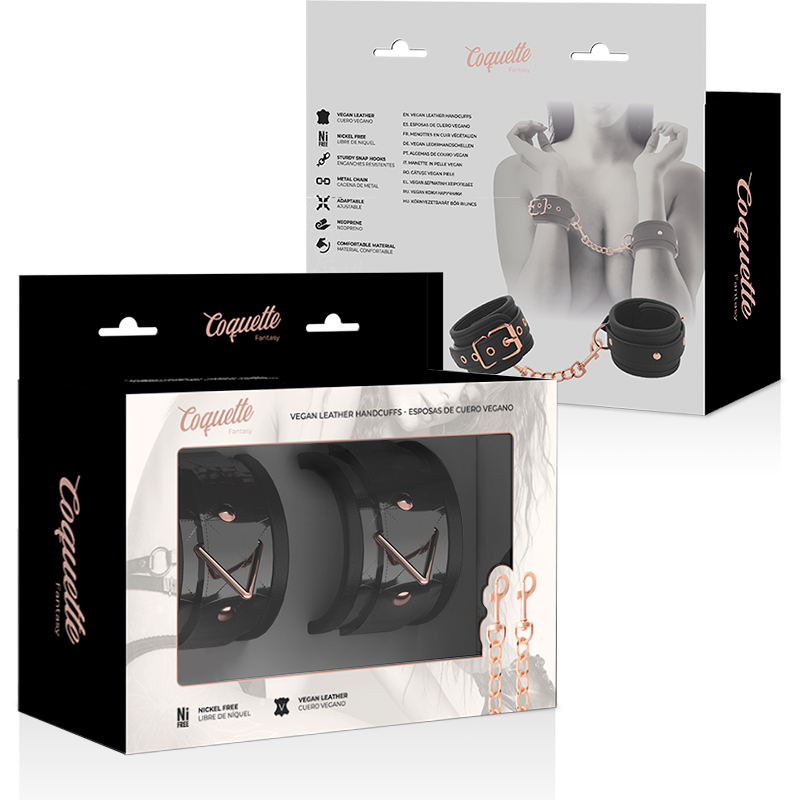 COQUETTE CHIC DESIRE - BLACK EDITION PREMIUM HANDCUFFS WITH NEOPRENE LINING - Amore24