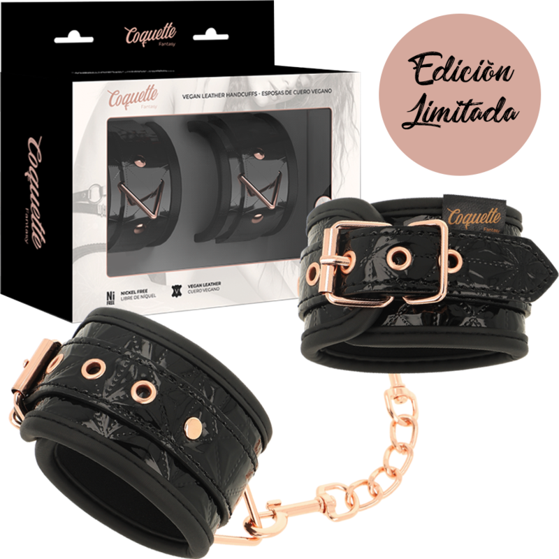 COQUETTE CHIC DESIRE - BLACK EDITION PREMIUM HANDCUFFS WITH NEOPRENE LINING - Amore24