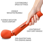 FUN FACTORY - VIM SILICONE RECHARGEABLE VIBRATING WEIGHTED RUMBLE WAND SUNRISE ORANGE - Amore24