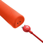 FUN FACTORY - VIM SILICONE RECHARGEABLE VIBRATING WEIGHTED RUMBLE WAND SUNRISE ORANGE - Amore24