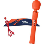 FUN FACTORY - VIM SILICONE RECHARGEABLE VIBRATING WEIGHTED RUMBLE WAND SUNRISE ORANGE - Amore24