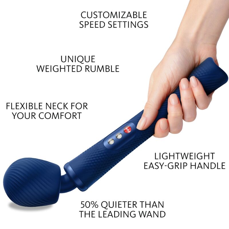 FUN FACTORY - VIM SILICONE RECHARGEABLE VIBRATING WEIGHTED RUMBLE WAND SUNRISE ORANGE - Amore24