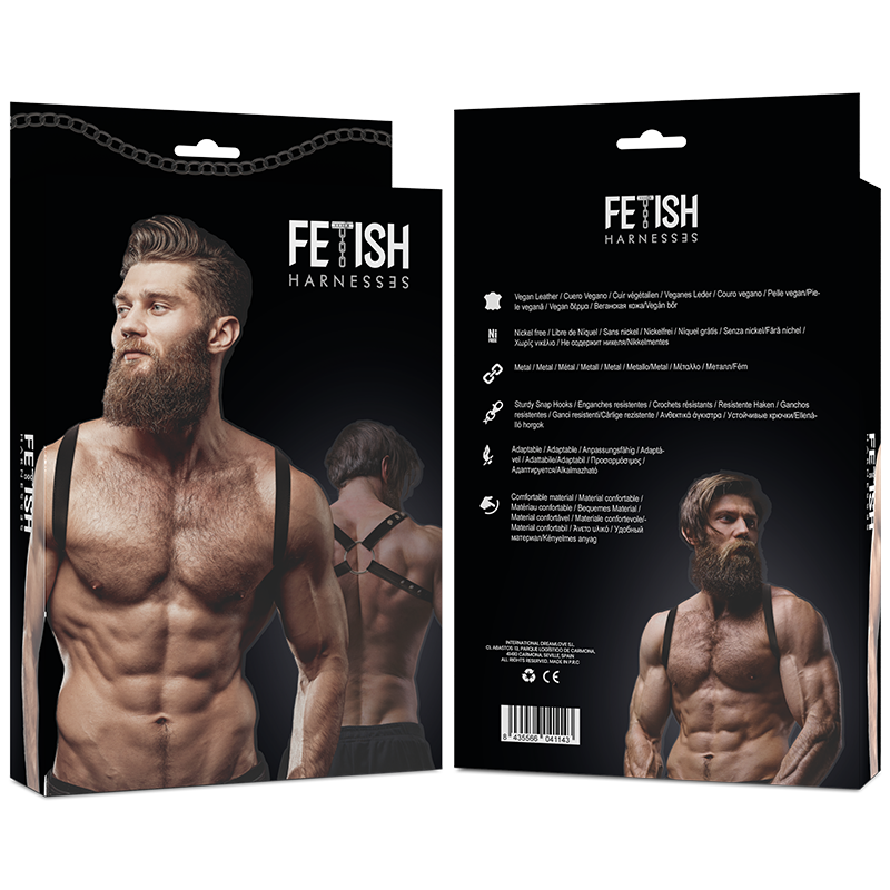 FETISH SUBMISSIVE ATTITUDE - MENS ECO-LEATHER BACK HARNESS - Amore24