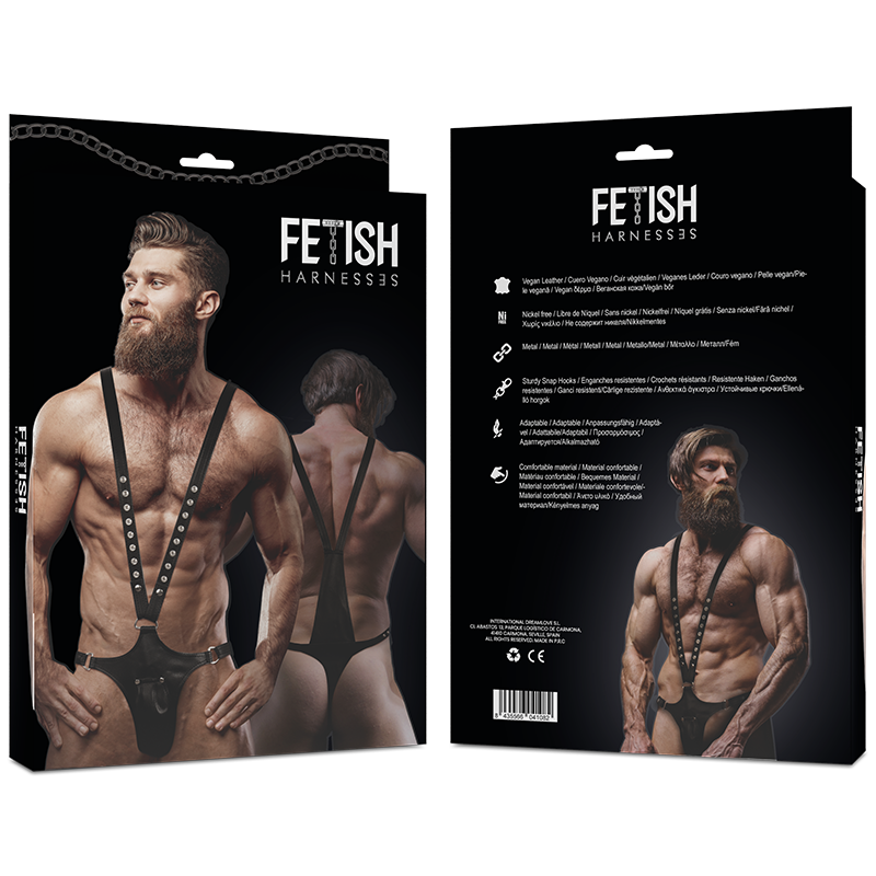 FETISH SUBMISSIVE ATTITUDE - MENS V-SHAPED ECO-LEATHER HARNESS - Amore24