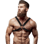 FETISH SUBMISSIVE ATTITUDE - MENS CROSS CHEST ECO-LEATHER HARNESS - Amore24